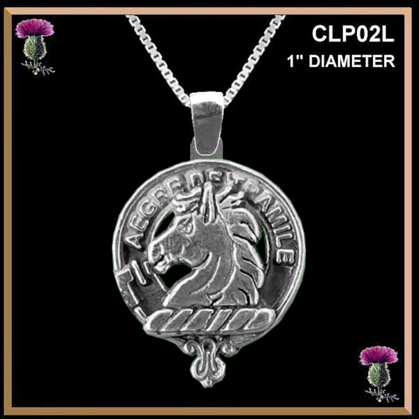 Tait Large 1" Scottish Clan Crest Pendant - Sterling Silver