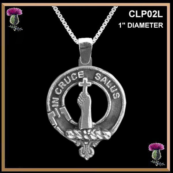 Taylor Large 1" Scottish Clan Crest Pendant - Sterling Silver