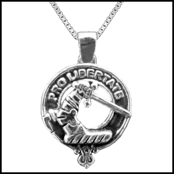 Wallace Large 1" Scottish Clan Crest Pendant - Sterling Silver