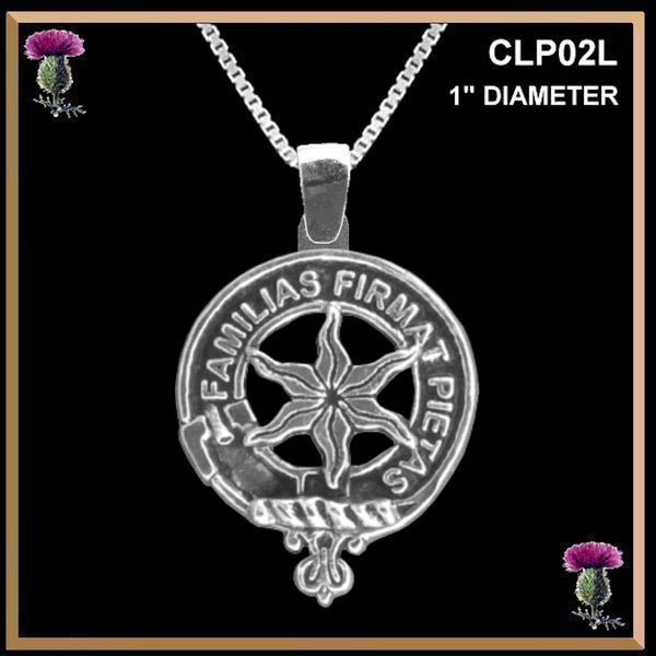 Wardlaw Large 1" Scottish Clan Crest Pendant - Sterling Silver