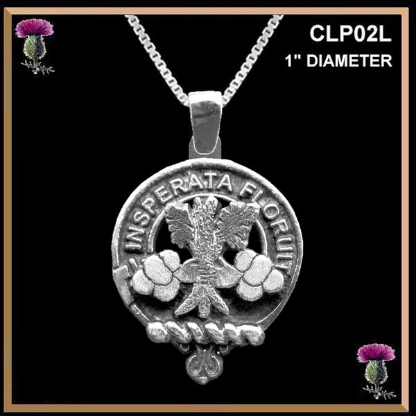 Watson Large 1" Scottish Clan Crest Pendant - Sterling Silver