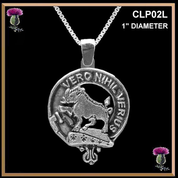 Weir Large 1" Scottish Clan Crest Pendant - Sterling Silver