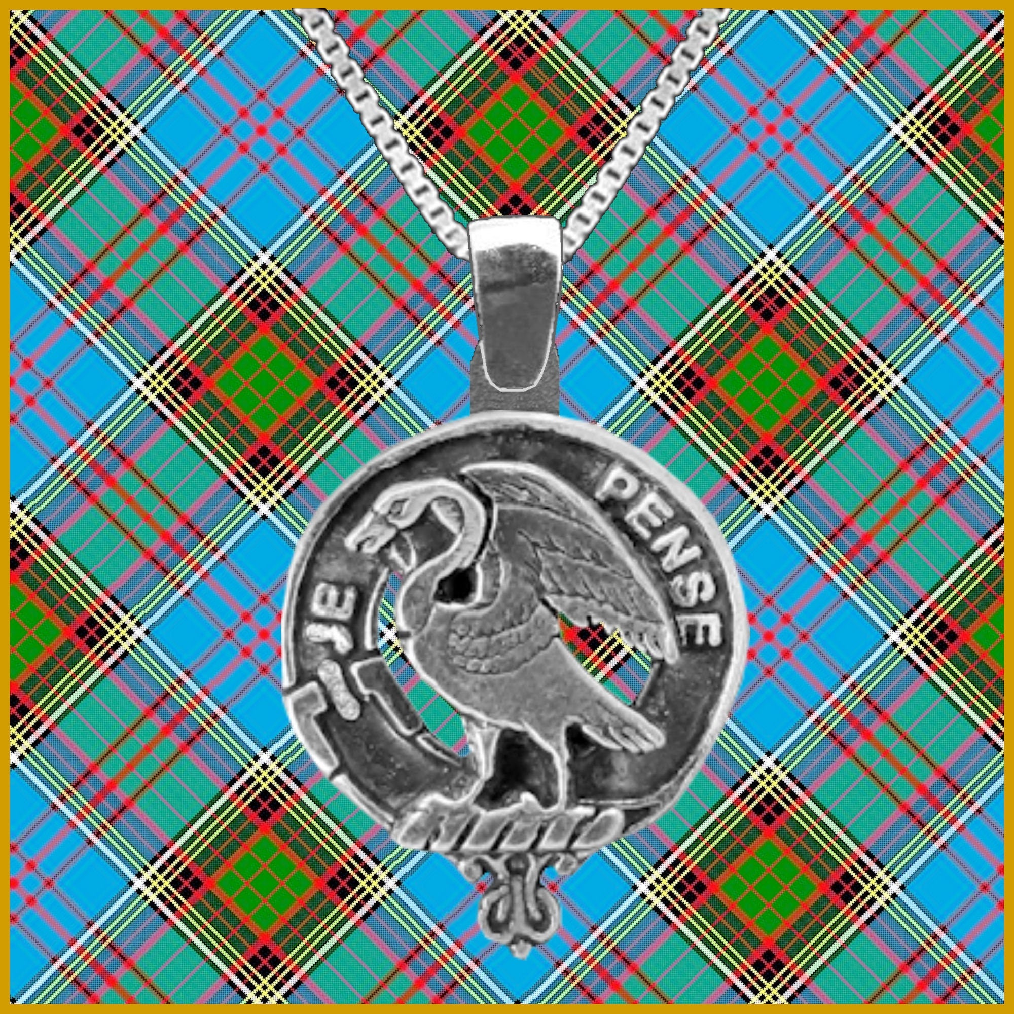 Wemyss Large 1" Scottish Clan Crest Pendant - Sterling Silver