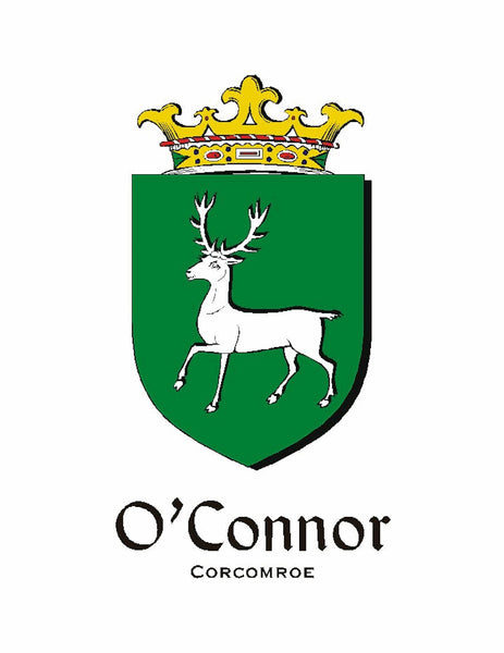 O'Connor Corcomroe Irish Claddagh Coat of Arms Plaid brooch ~ Emerald stones