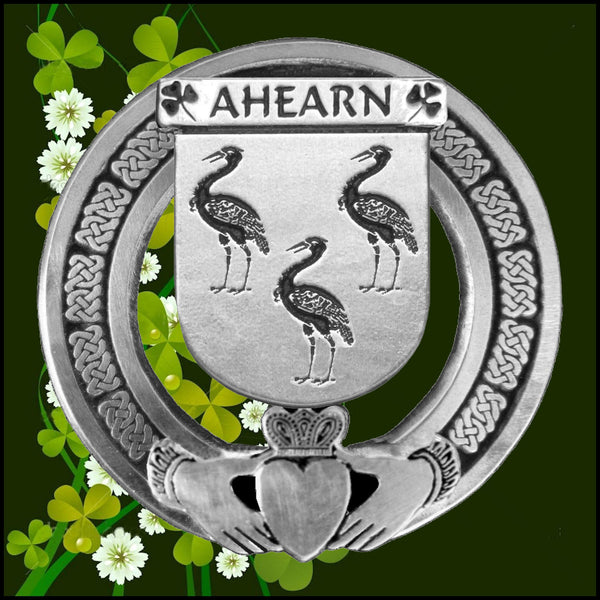 Ahearn Irish Claddagh Badge 8 oz. Flask Emerald, Ebony or Stainless
