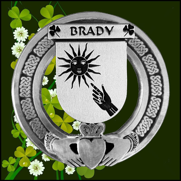 Brady Irish Claddagh Badge 8 oz. Flask Emerald, Ebony or Stainless