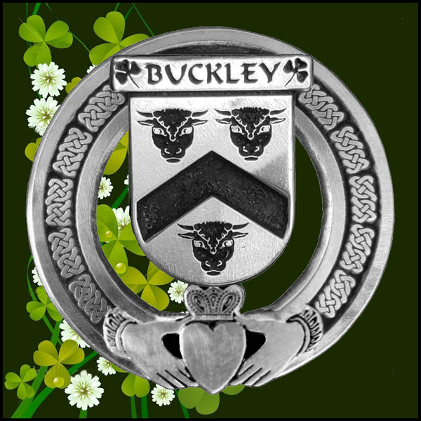 Buckley Irish Claddagh Badge 8 oz. Flask Emerald, Ebony or Stainless