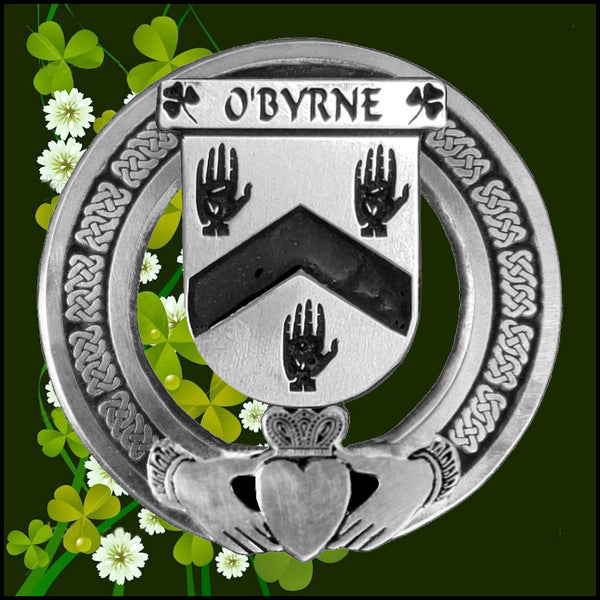 O'Byrne Irish Claddagh Badge 8 oz. Flask Emerald, Ebony or Stainless