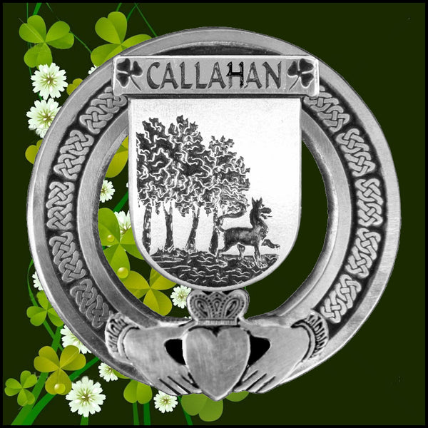 Callahan Irish Claddagh Badge 8 oz. Flask Emerald, Ebony or Stainless
