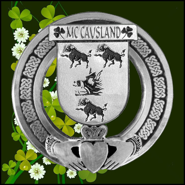 McCausland Irish Claddagh Badge 8 oz. Flask Emerald, Ebony or Stainless