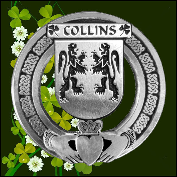 Collins Irish Claddagh Badge 8 oz. Flask Emerald, Ebony or Stainless