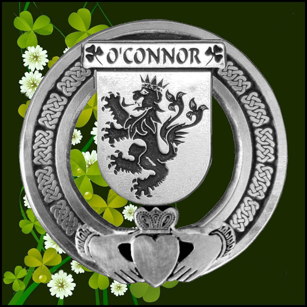 O'Connor Kerry Irish Claddagh Badge 8 oz. Flask Emerald, Ebony or Stainless