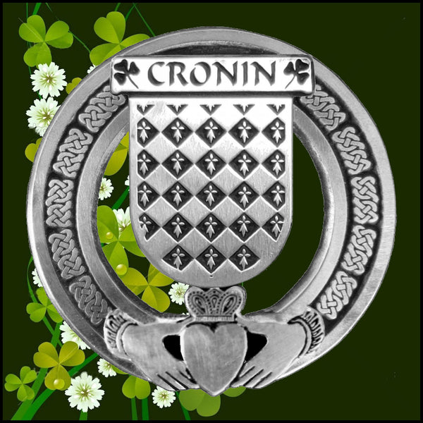 Cronin Irish Claddagh Badge 8 oz. Flask Emerald, Ebony or Stainless