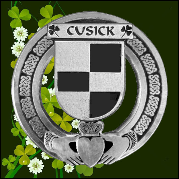 Cusick Irish Claddagh Badge 8 oz. Flask Emerald, Ebony or Stainless