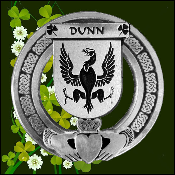 Dunn Irish Claddagh Badge 8 oz. Flask Emerald, Ebony or Stainless