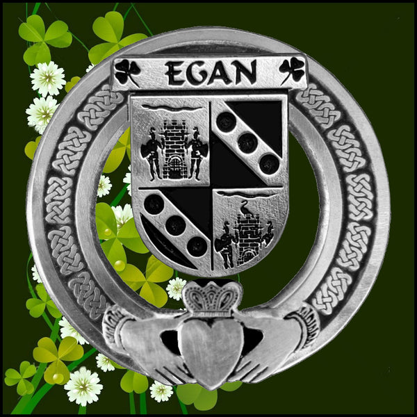 Egan Irish Claddagh Badge 8 oz. Flask Emerald, Ebony or Stainless