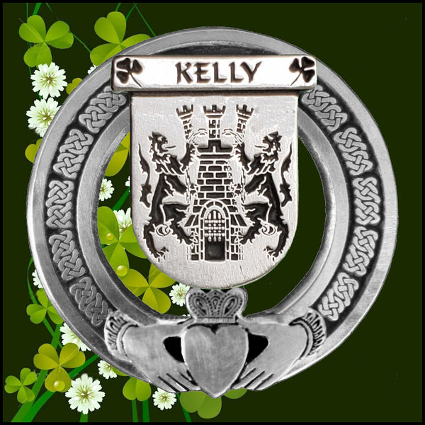 Kelly Irish Claddagh Badge 8 oz. Flask Emerald, Ebony or Stainless