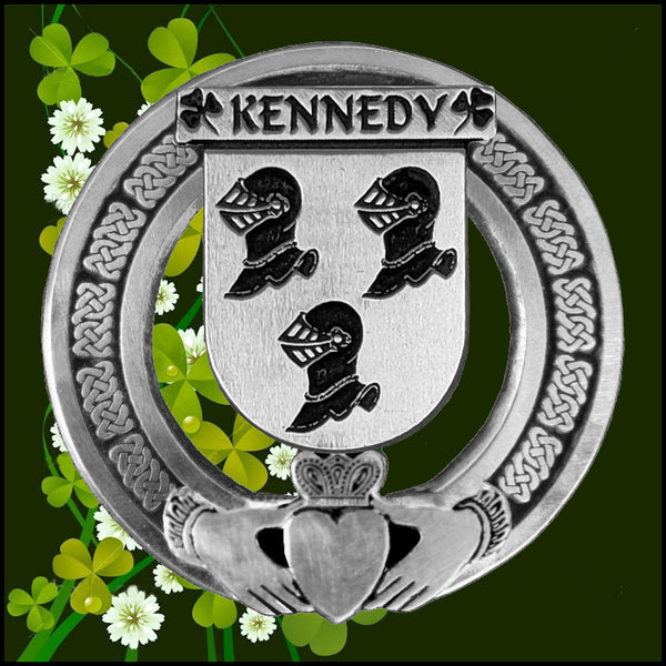 Kennedy Irish Claddagh Badge 8 oz. Flask Emerald, Ebony or Stainless