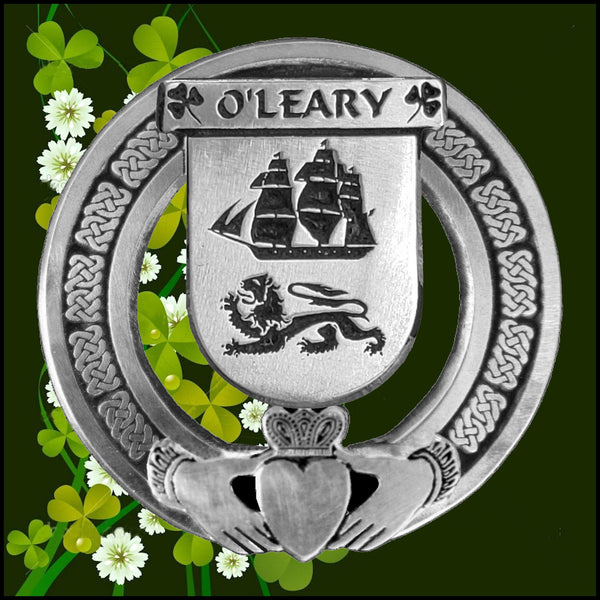 O'Leary Irish Claddagh Badge 8 oz. Flask Emerald, Ebony or Stainless