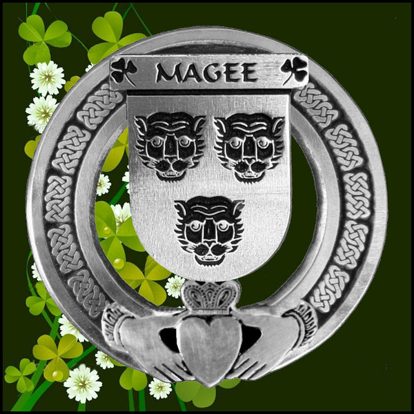 Magee Irish Claddagh Badge 8 oz. Flask Emerald, Ebony or Stainless