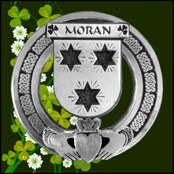 Moran Irish Claddagh Badge 8 oz. Flask Emerald, Ebony or Stainless