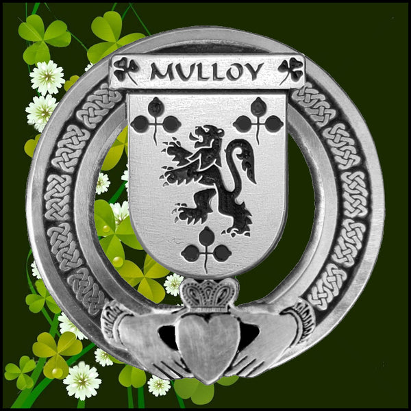 Mulloy Irish Claddagh Badge 8 oz. Flask Emerald, Ebony or Stainless