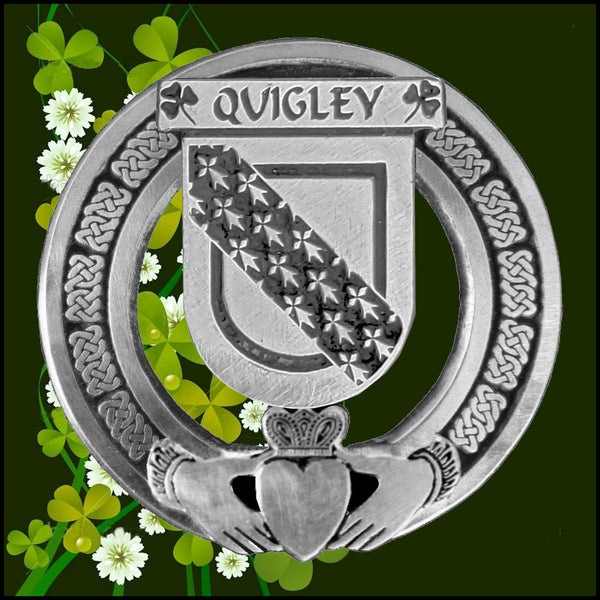 Quigley Irish Claddagh Badge 8 oz. Flask Emerald, Ebony or Stainless