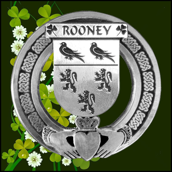 Rooney Irish Claddagh Badge 8 oz. Flask Emerald, Ebony or Stainless