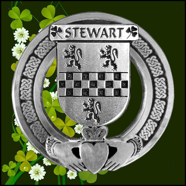 Stewart Irish Claddagh Badge 8 oz. Flask Emerald, Ebony or Stainless