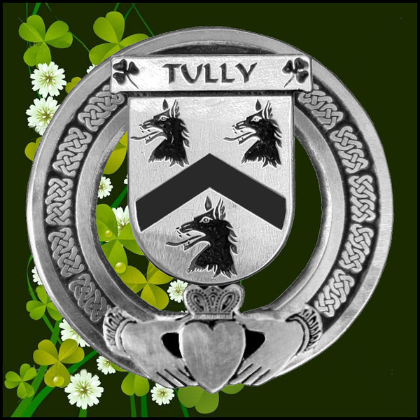 Tully Irish Claddagh Badge 8 oz. Flask Emerald, Ebony or Stainless