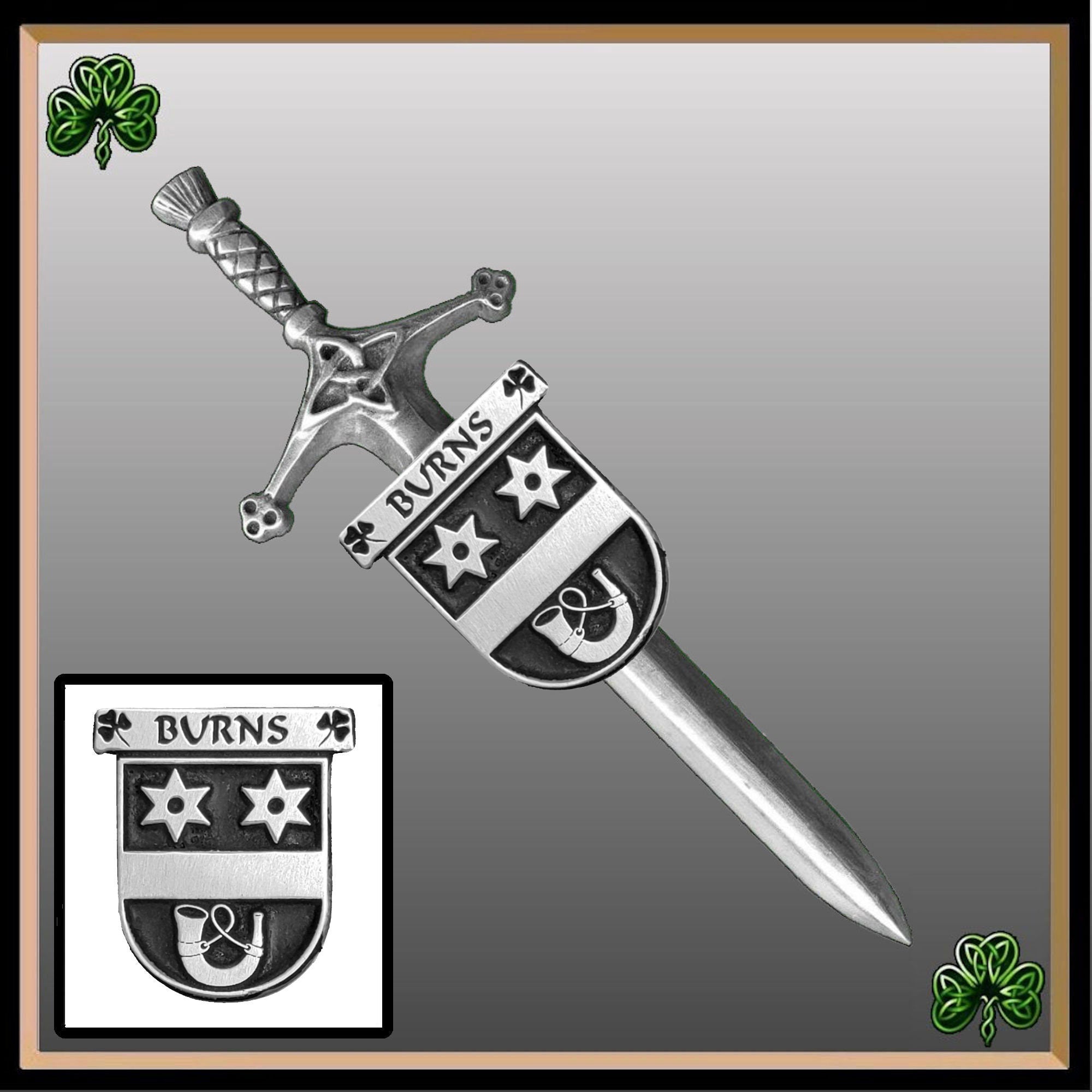 Burns Irish Coat of Arms Shield Kilt Pin ~ ISLKP