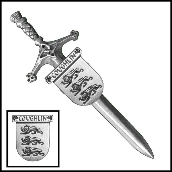Coughlin Irish Coat of Arms Shield Kilt Pin ~ ISLKP