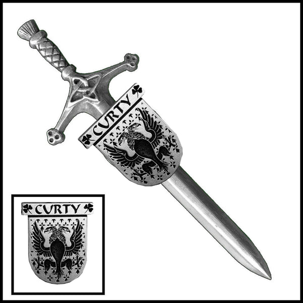 Curty Irish Coat of Arms Shield Kilt Pin ~ ISLKP