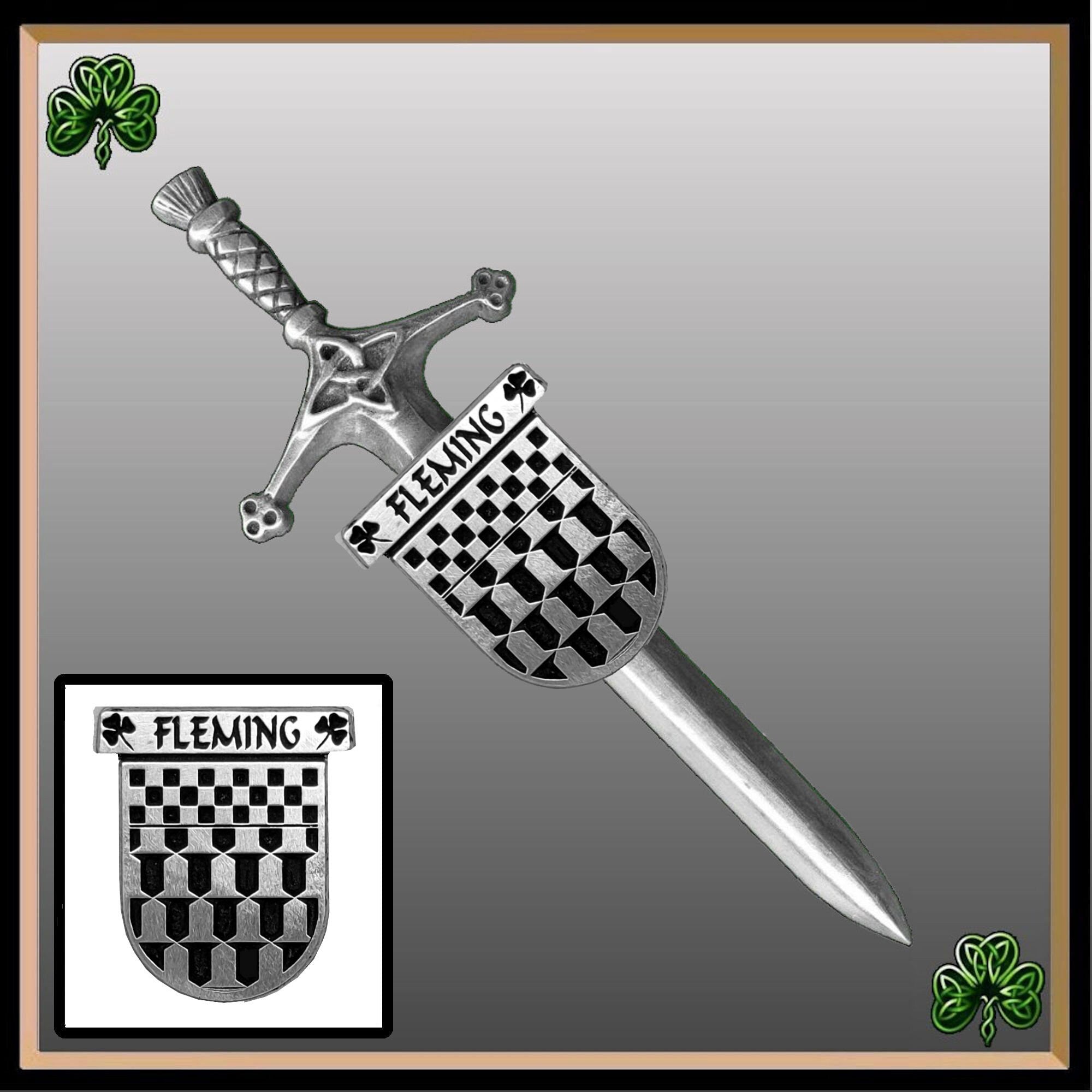 Fleming Irish Coat of Arms Shield Kilt Pin ~ ISLKP