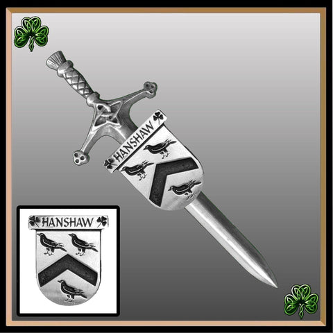 Hanshaw Irish Coat of Arms Shield Kilt Pin ~ ISLKP