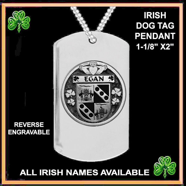 Egan Irish Disk Coat of Arms Stainless Steel Dog Tag
