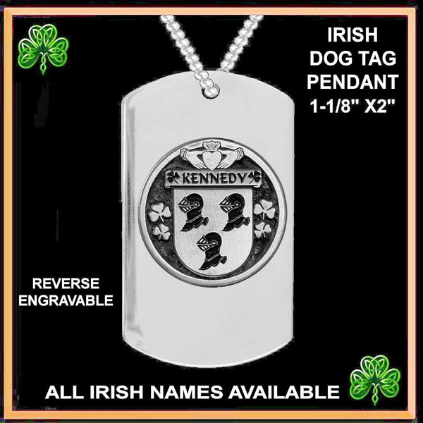 Kennedy Irish Disk Coat of Arms Stainless Steel Dog Tag