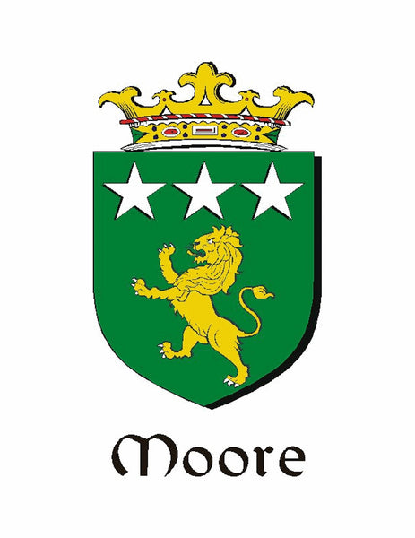 Moore Irish Disk Coat of Arms Stainless Steel Dog Tag
