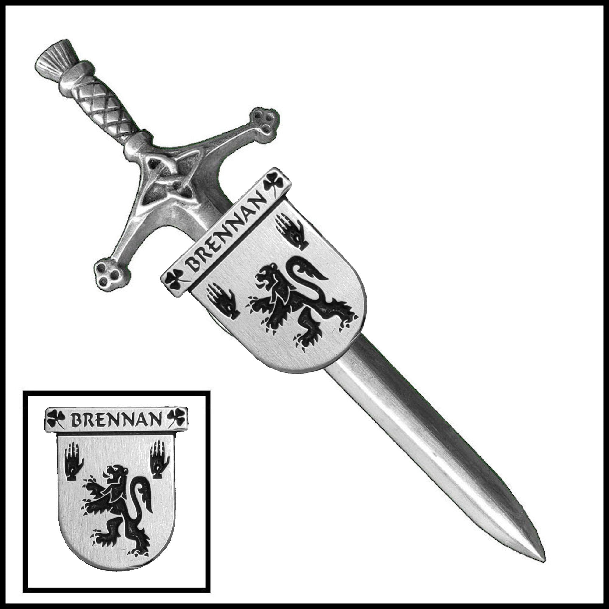 Brennan Irish Coat of Arms Shield Kilt Pin ~ ISLKP