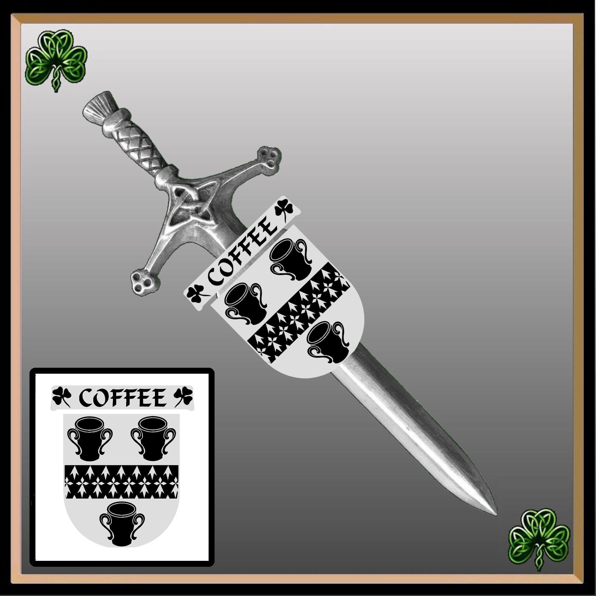 Coffee Irish Coat of Arms Shield Kilt Pin ~ ISLKP