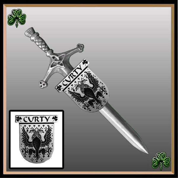 Curty Irish Coat of Arms Shield Kilt Pin ~ ISLKP