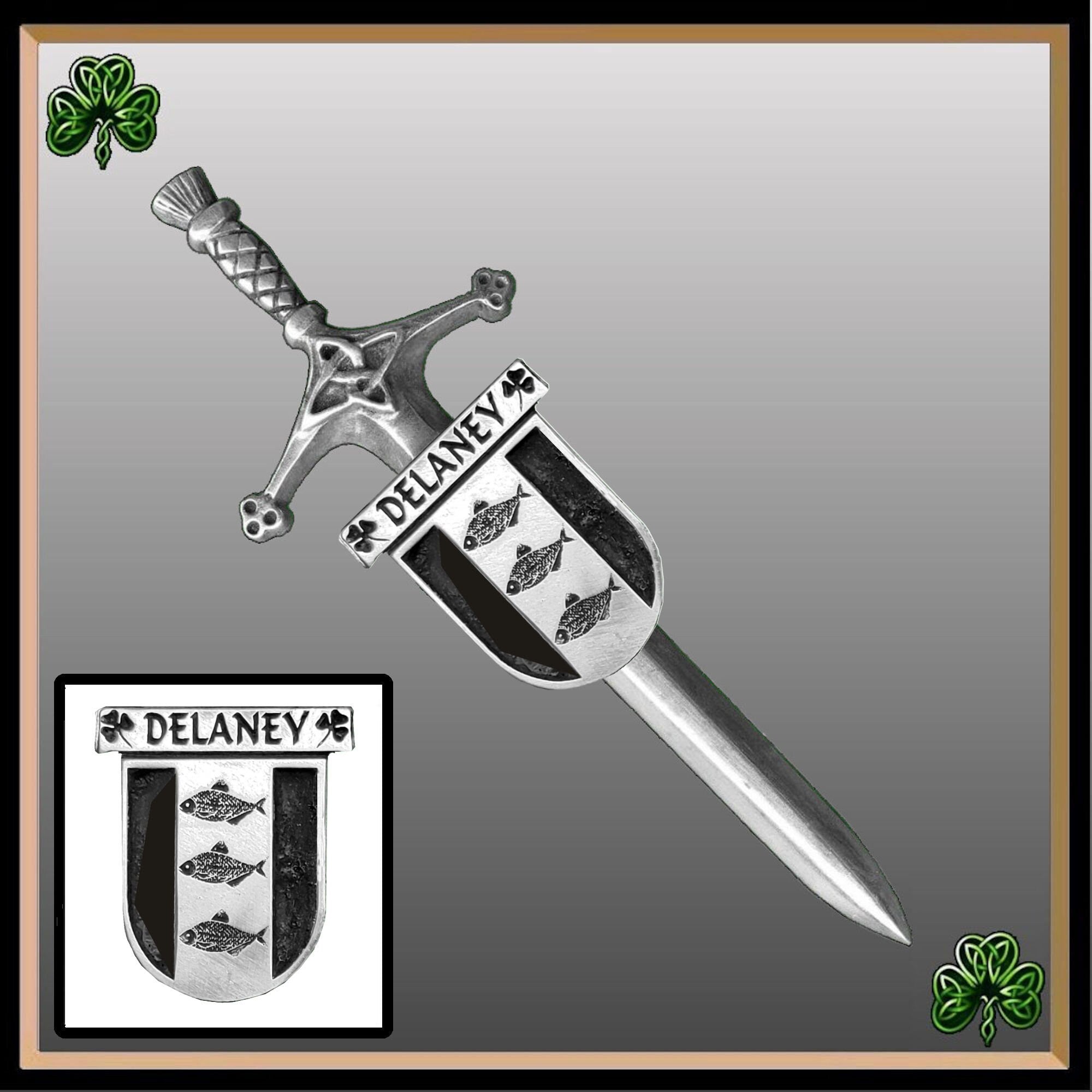 Delaney Irish Coat of Arms Shield Kilt Pin ~ ISLKP