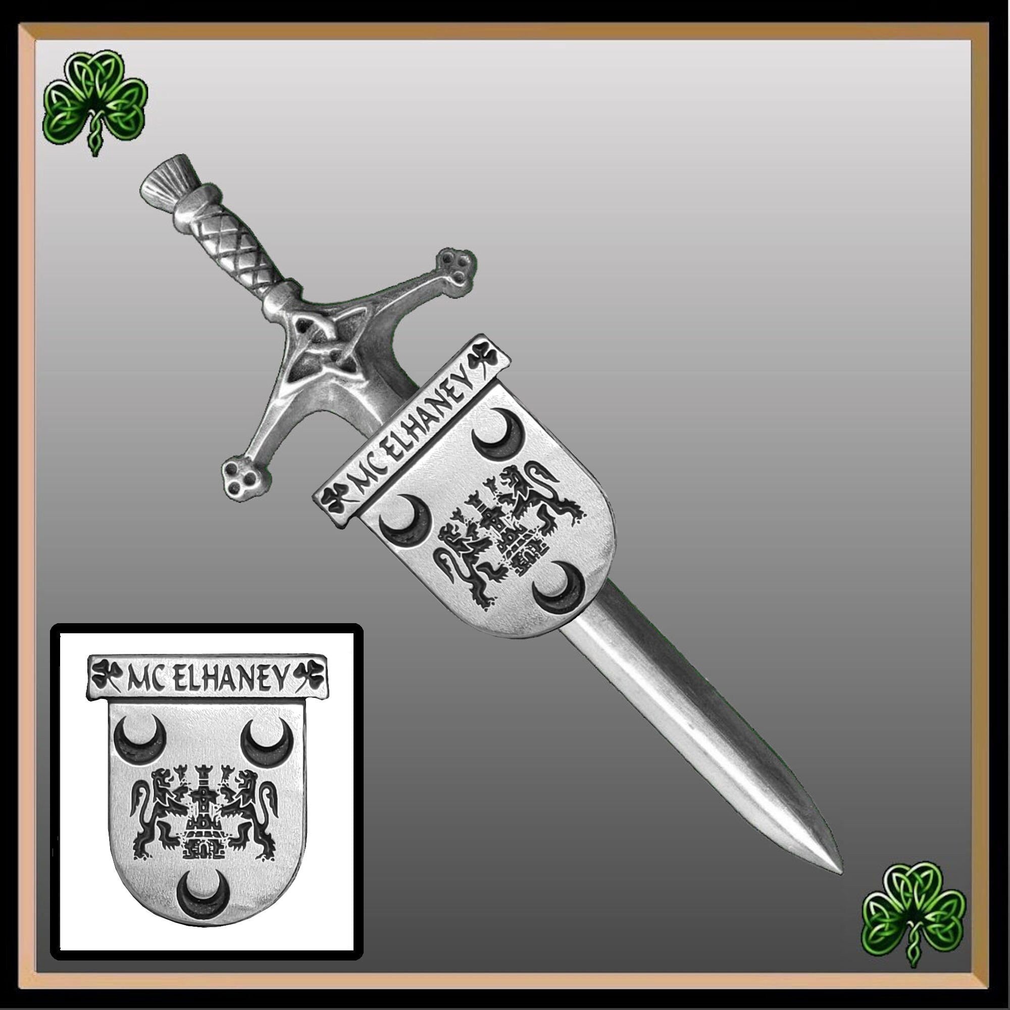 McElhaney Irish Coat of Arms Shield Kilt Pin ~ ISLKP