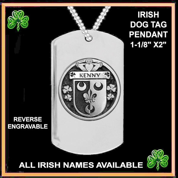 Kenny Irish Disk Coat of Arms Stainless Steel Dog Tag
