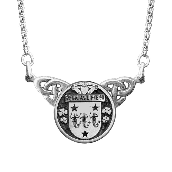 McAuliffe Irish Coat of Arms Double Drop Pendant ~ ILP03