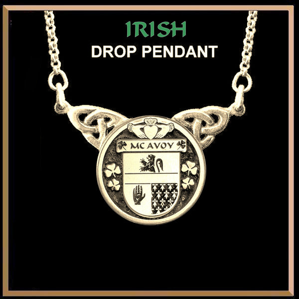 McAvoy Irish Coat of Arms Double Drop Pendant ~ ILP03
