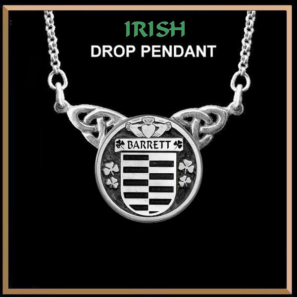 Barrett Irish Coat of Arms Double Drop Pendant ~ ILP03