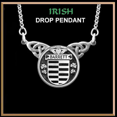 Barrett Irish Coat of Arms Double Drop Pendant ~ ILP03