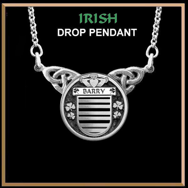Barry Irish Coat of Arms Double Drop Pendant ~ ILP03