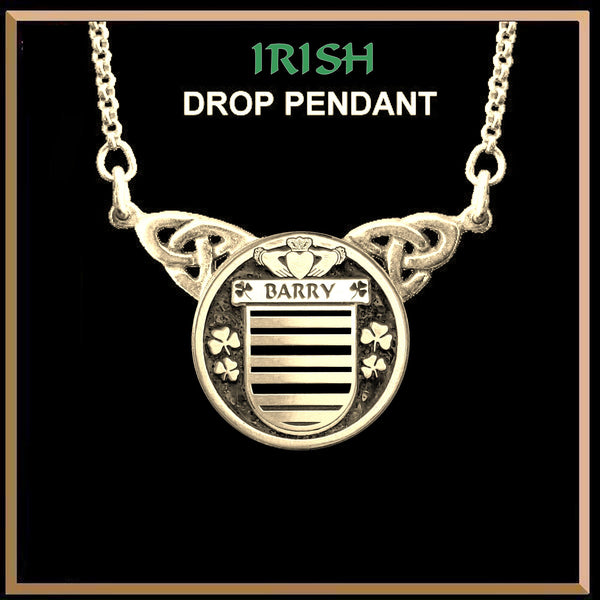Barry Irish Coat of Arms Double Drop Pendant ~ ILP03